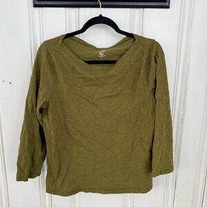 J. Crew Olive 3/4 Sleeve Women's Tee